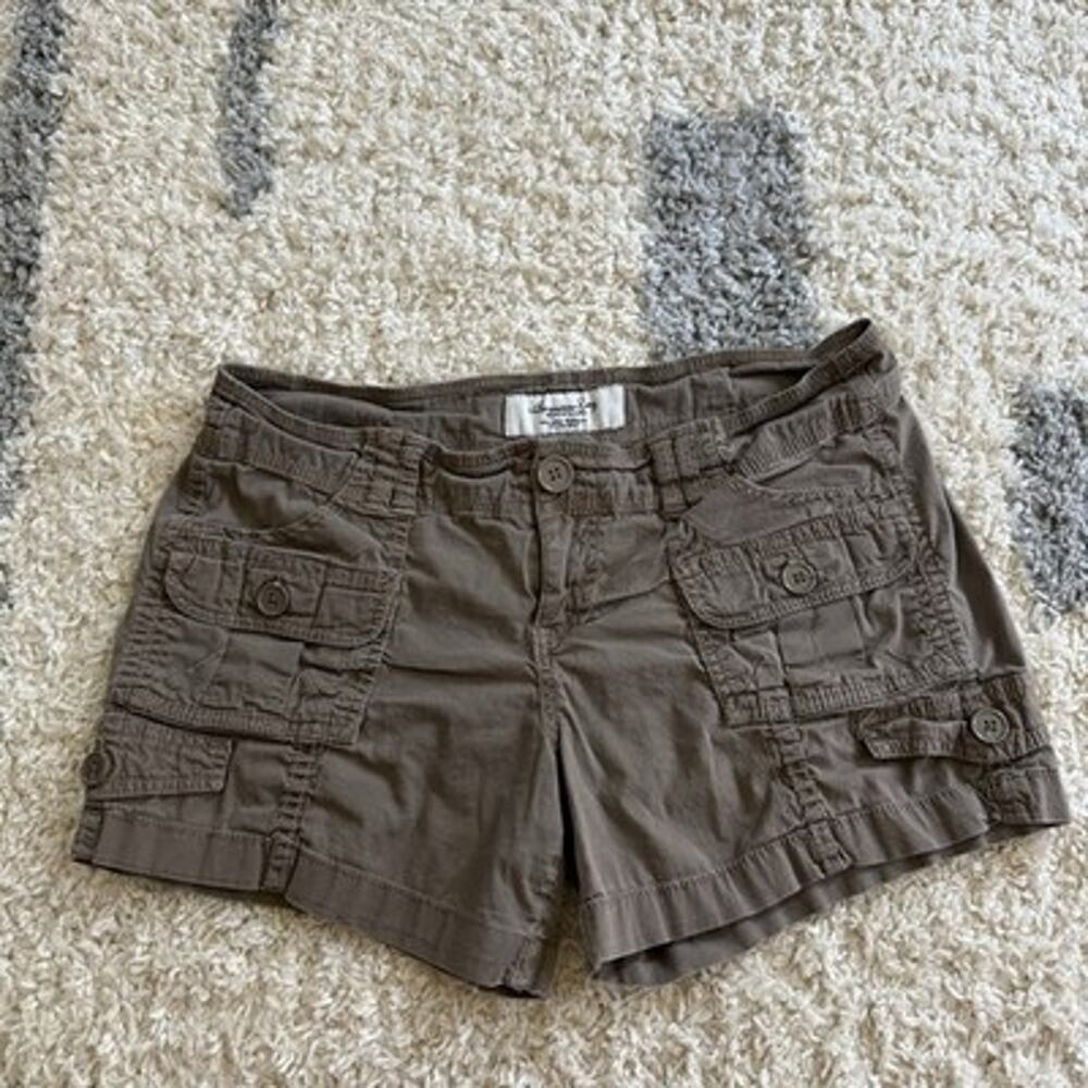 Vtg Low Rise Shorts Size 5 Y2K Short Hipster Brown Utility Gorpcore Skate Grunge